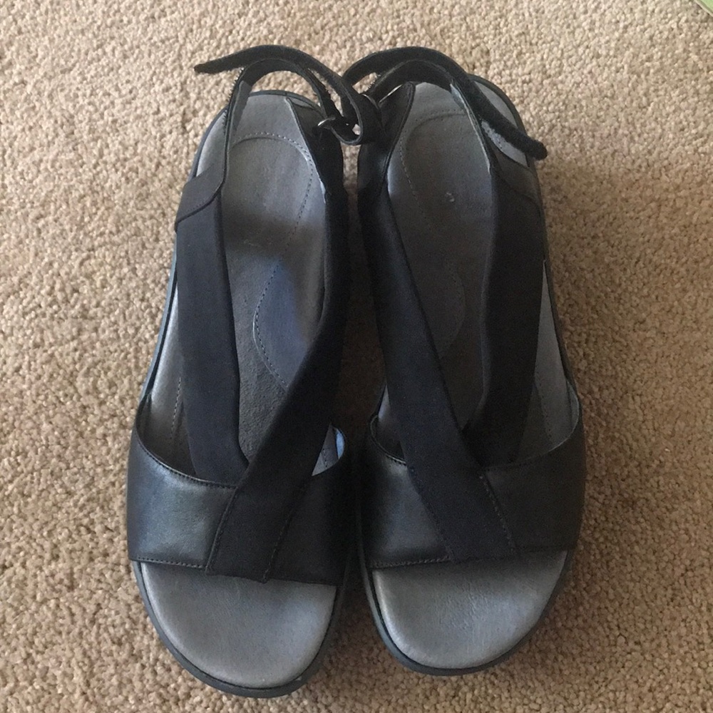 NAOT Black Raven Muscat Open Toe Sandals w/ Velcro